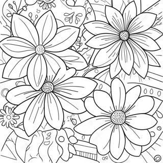 Bright Highlighter Flowers Coloring Page 65944-52848