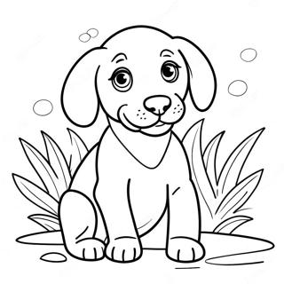 Playful Weimaraner Puppy Coloring Page 65954-52854