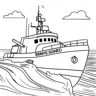 Brave Coast Guard Rescue Coloring Page 65964-52859