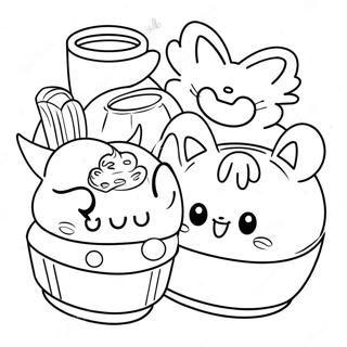 Chococat With Friends Coloring Page 6597-5373