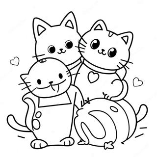 Chococat With Friends Coloring Page 6597-5375