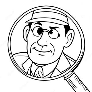 Detective With Magnifying Glass Coloring Page 65984-52874