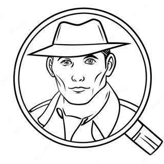 Detective With Magnifying Glass Coloring Page 65984-52875