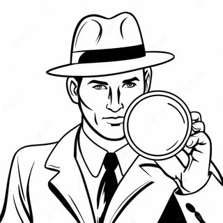 Detective With Magnifying Glass Coloring Page 65984-52876