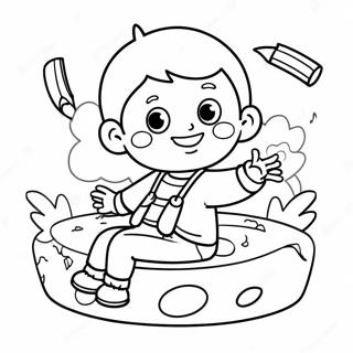 Happy Child Playing Coloring Page 65994-52885