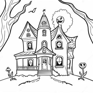 Creepy Haunted House Coloring Page 66004-52893