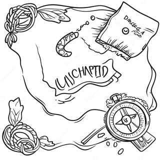 Uncharted Treasure Map Coloring Page 66023-52906