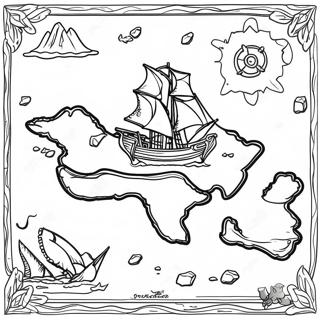 Uncharted Treasure Map Coloring Page 66023-52907