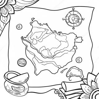 Uncharted Treasure Map Coloring Page 66023-52908