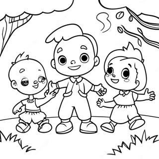 Little Bill Playing With Friends Coloring Page 66034-52922