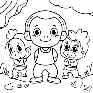 Little Bill Playing With Friends Coloring Page 66034-52923