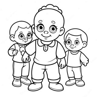 Little Bill Playing With Friends Coloring Page 66034-52924