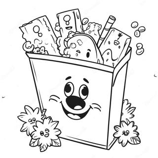 Cheerful Cartoon Cereal Box Coloring Page 66044-52927