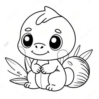 Cute Kakamora With Coconut Coloring Page 66054-52931