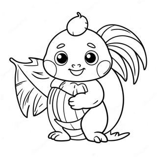 Cute Kakamora With Coconut Coloring Page 66054-52973