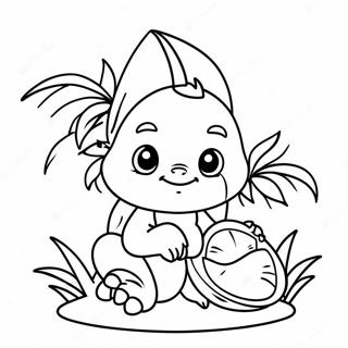 Cute Kakamora With Coconut Coloring Page 66054-52974