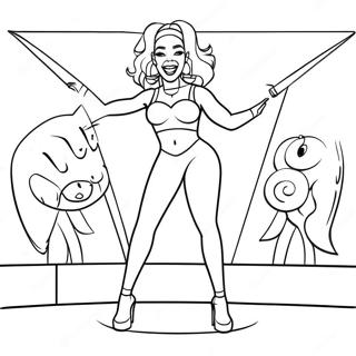 Doja Cat Performing On Stage Coloring Page 66064-52942