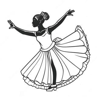 Black Ballerina In Elegant Pose Coloring Page 66083-52989