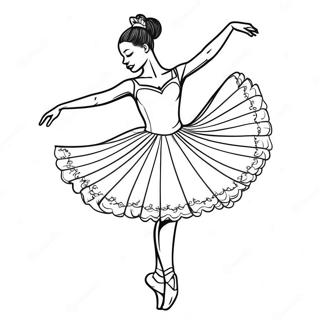 Graceful Black Ballerina Dancing Coloring Page 66084-52995