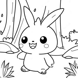 Cute Mimikyu In A Forest Coloring Page 66094-53002