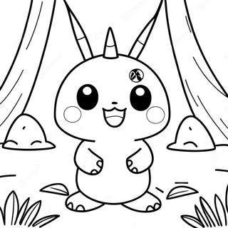 Cute Mimikyu In A Forest Coloring Page 66094-53003