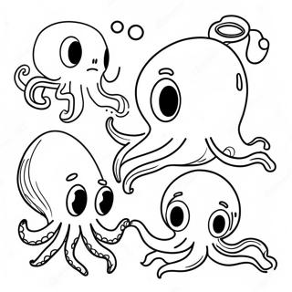 Octopus Vs Squid Coloring Page 66103-53005