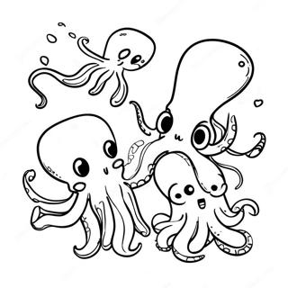 Octopus Vs Squid Coloring Page 66103-53007