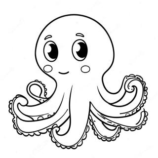 Cute Cartoon Octopus Coloring Page 66104-53009