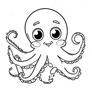 Cute Cartoon Octopus Coloring Page 66104-53010