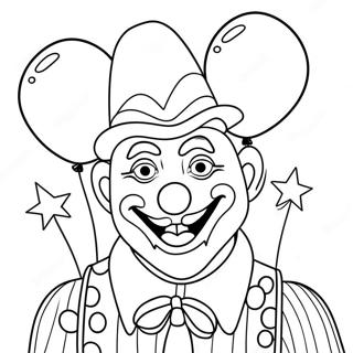 Creepy Gangster Clown With Balloons Coloring Page 66114-53017