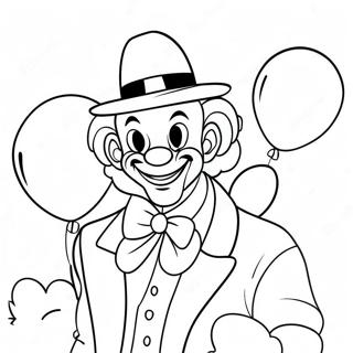 Creepy Gangster Clown With Balloons Coloring Page 66114-53019