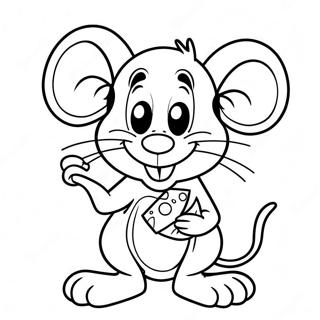 Funny Jerry Mouse With Cheese Coloring Page 66154-53055