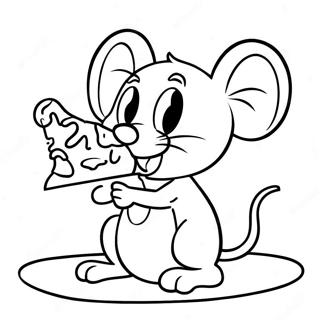 Funny Jerry Mouse With Cheese Coloring Page 66154-53056