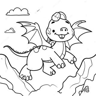 Puff The Magic Dragon Flying Over Mountains Coloring Page 66164-53057