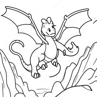 Puff The Magic Dragon Flying Over Mountains Coloring Page 66164-53058