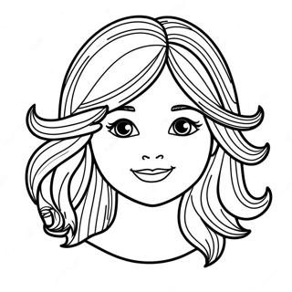 Hair Coloring Page For Kids 6616-5388