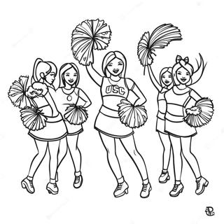 Usc Cheerleaders In Action Coloring Page 66174-53067