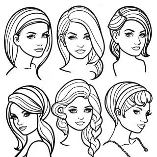 Colorful Hair Styles Coloring Page 6617-5390