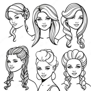 Colorful Hair Styles Coloring Page 6617-5391