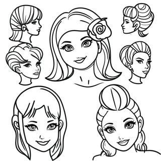 Colorful Hair Styles Coloring Page 6617-5392