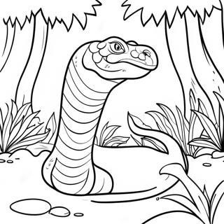 Titanoboa In A Jungle Coloring Page 66184-53076