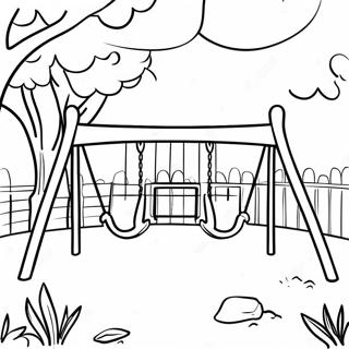 Swing Set In A Sunny Park Coloring Page 66203-53083