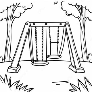 Swing Set In A Sunny Park Coloring Page 66203-53084