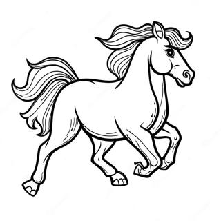 Majestic Friesian Horse In Gallop Coloring Page 66214-53102