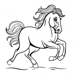 Majestic Friesian Horse In Gallop Coloring Page 66214-53103