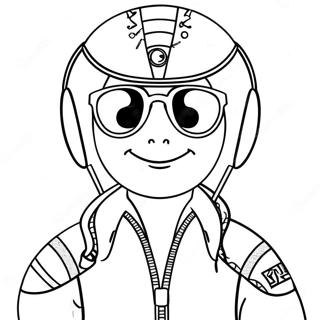 Cute Pilot With Sunglasses Coloring Page 66234-53113