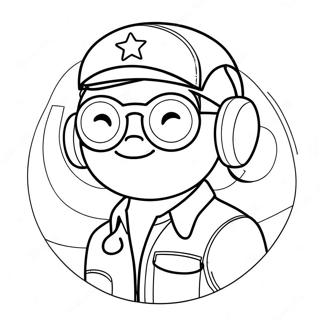 Cute Pilot With Sunglasses Coloring Page 66234-53114