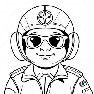 Cute Pilot With Sunglasses Coloring Page 66234-53115