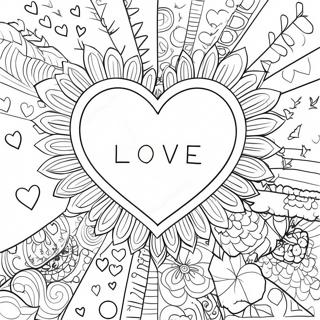 Colorful Heart With Love God Love Others Message Coloring Page 66254-53129