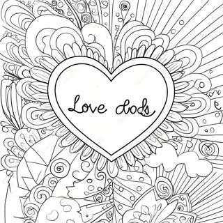 Colorful Heart With Love God Love Others Message Coloring Page 66254-53130